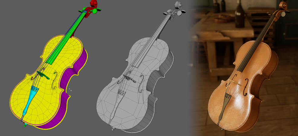 Full High-Low poly PBR example